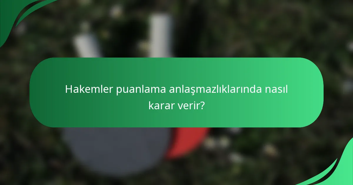 Hakemler puanlama anlaşmazlıklarında nasıl karar verir?