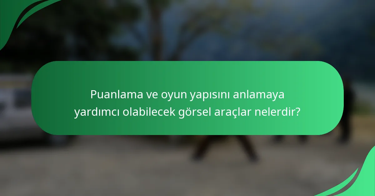 Puanlama ve oyun yapısını anlamaya yardımcı olabilecek görsel araçlar nelerdir?